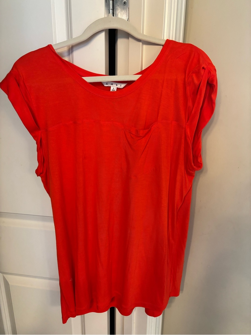 CAbi Bright Orange Short Sleeve Pocket Tee